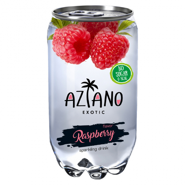 Напиток безалкогольный газированный "Aziano", 350 мл (малина)
