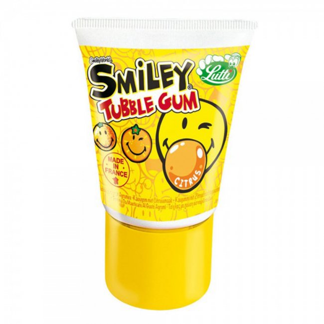 Жевательная резинка "Tubble Gum Smiley", 35 гр (лимон)