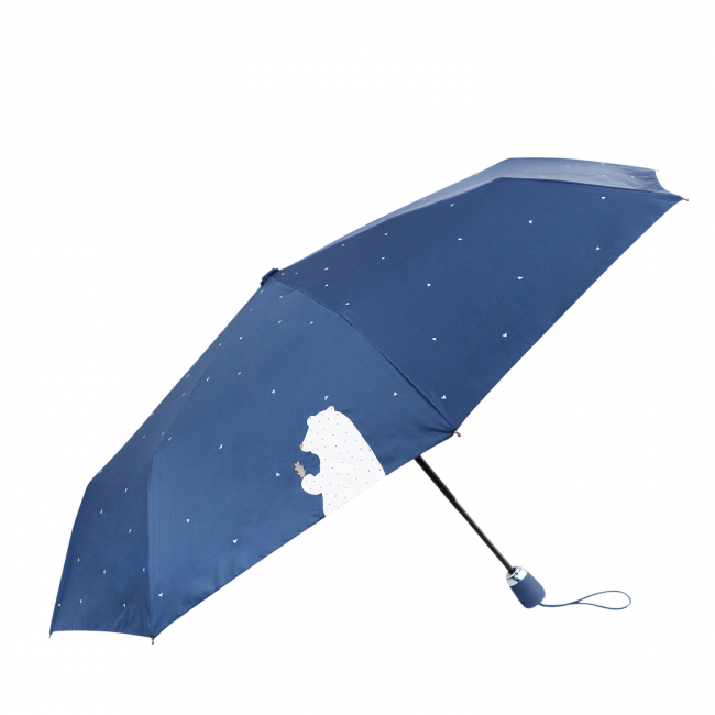 Зонт складной "Белый медведь" (синий)