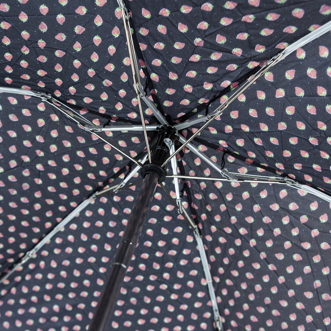Зонт складной "Клубника на черном"