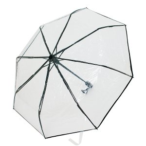 Зонт складной прозрачный (черный)
