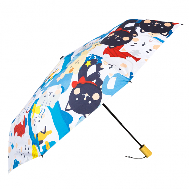 Зонт складной "Яркие коты"
