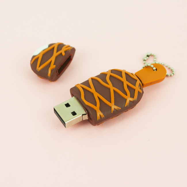 USB-флешка "Эскимо" (желтая сетка)