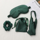 Дорожный бьюти-набор с маской для сна (зеленый атлас)
