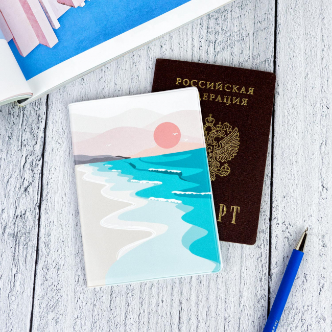 Обложка для паспорта "Море и закат"