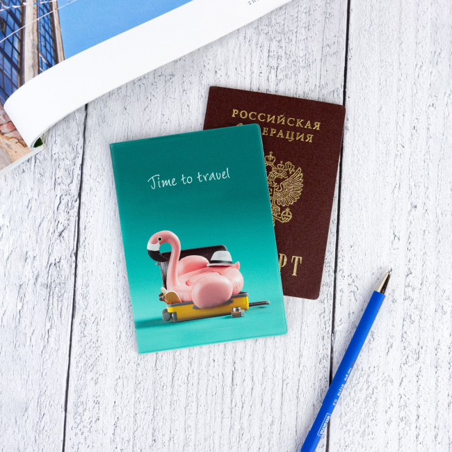 Обложка для паспорта "Time to travel"