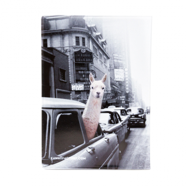 Обложка на автодокументы "Лама в такси"