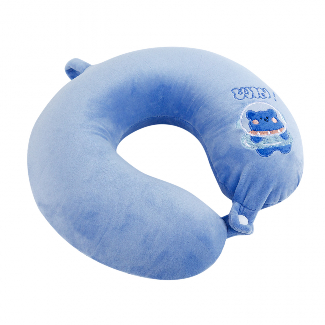 Подушка для путешествий "Медведь-космонавт" (синяя)