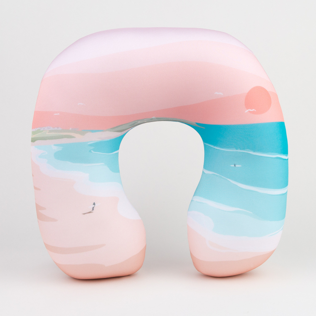 Подушка для путешествий "Море" (розово-голубая)
