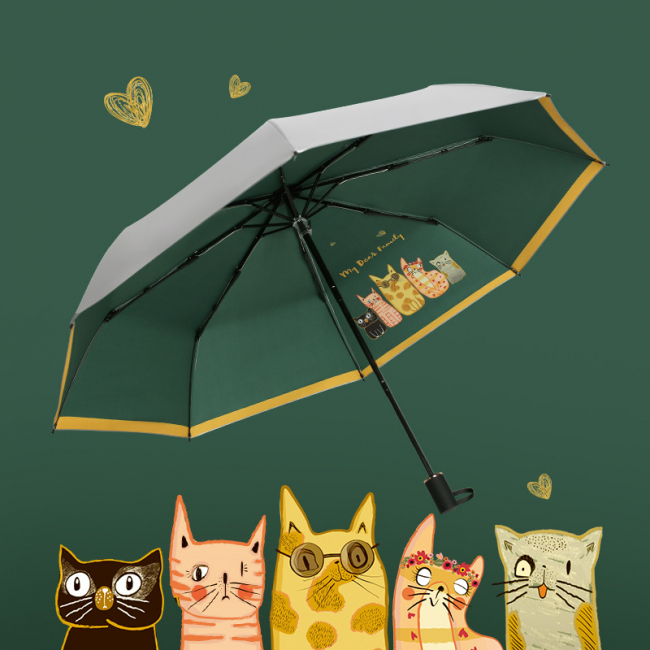 Зонт складной "Веселые коты"
