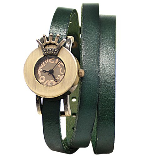 Часы на двойном ремешке "Queen" (зеленые)