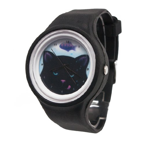 Часы силиконовые "Cat's Dream" (черные)