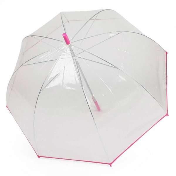 Зонт "Прозрачный" (розовая окантовка)