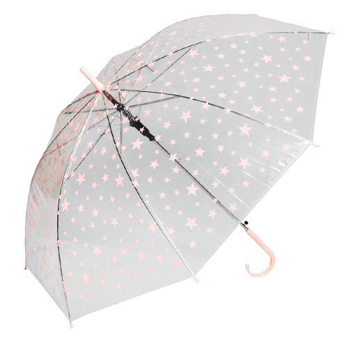 Зонт прозрачный "Звезды розовые"