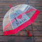 Зонт прозрачный "I love rain" (красный)